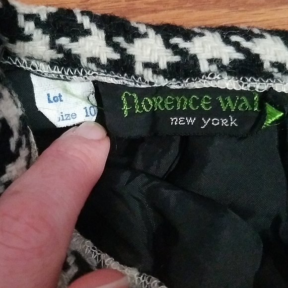 Vintage Florence Walsh wool houndstooth maxi skirt - Picture 2 of 9